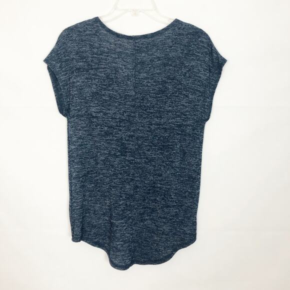 Rachel Roy Short Sleeve Faux Wrap Blue Top Size S - Picture 2 of 6